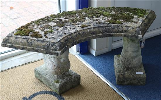 A pair of stone benches, W.112cm